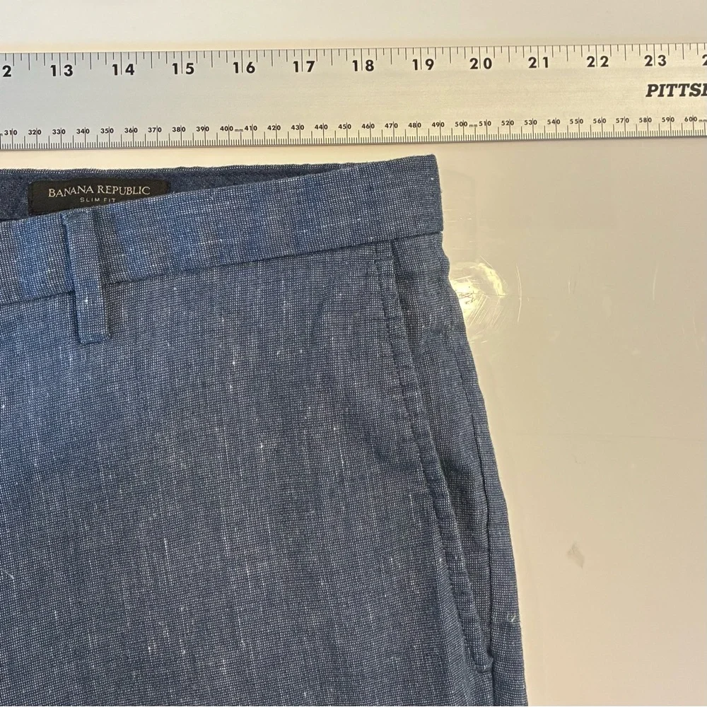 Nwot Banana Republic Slim Fit Performance Linen Pants 38x32 Staple Capsule Work